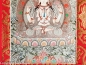 Mobile Preview: Buddha-Thangka, Buddha-Bild handgemalt Silberfarben klein