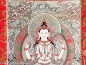 Mobile Preview: Buddha-Thangka, Buddha-Bild handgemalt Silberfarben klein
