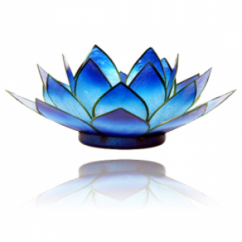 Chakra Lotusteelicht-Halter blau