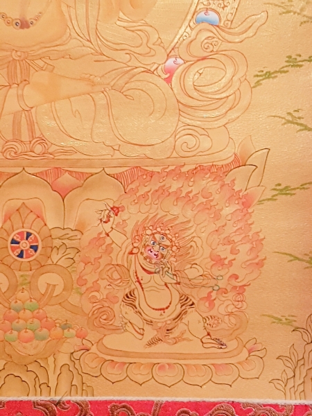 Buddha-Thangka, Buddha-Bild handgemalt Goldfarben